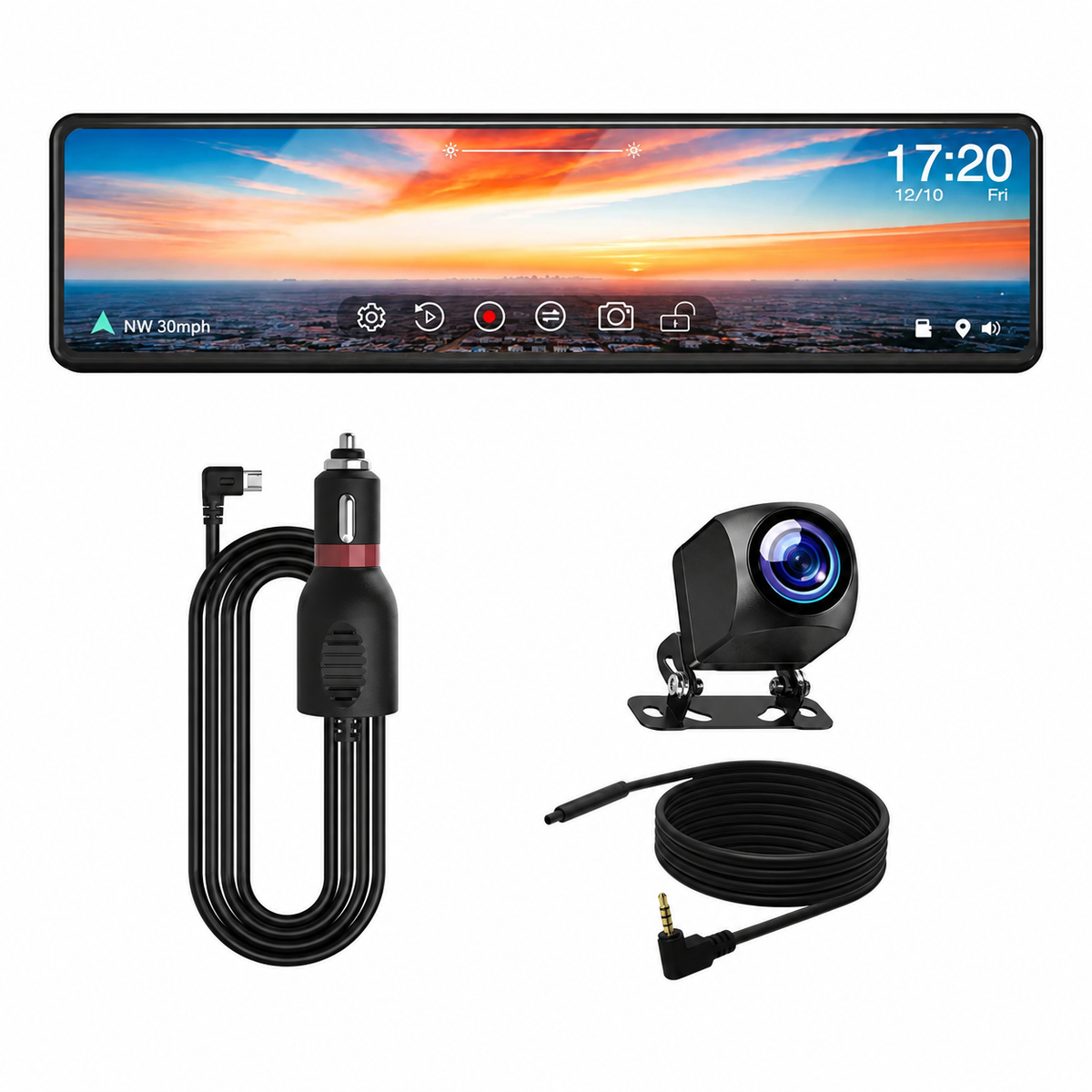 Espejo retrovisor con dash cam 4K y pantalla de 11.26″