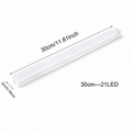 Barra LED blanca de 30 cm con referencia de tamaño y 21 LED