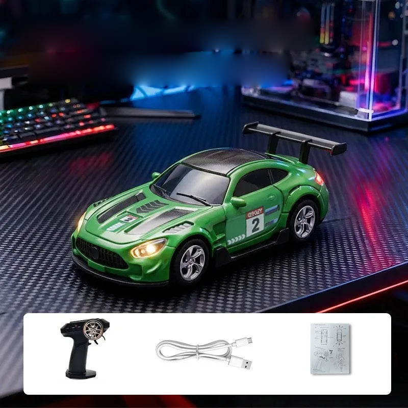 Mini auto de control remoto 1:64 con luces · AMG Verde · sin caja